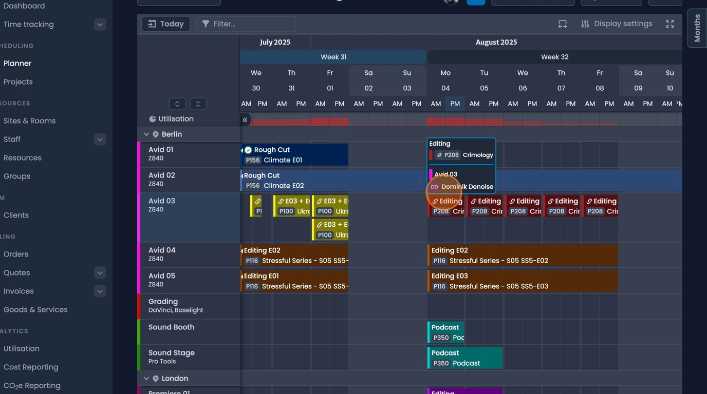 Edit options for single booking or all linked bookings in the chain