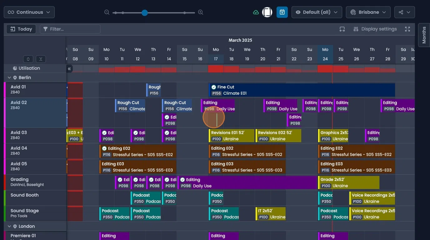 Minimum booking width option for improving visibility of short bookings