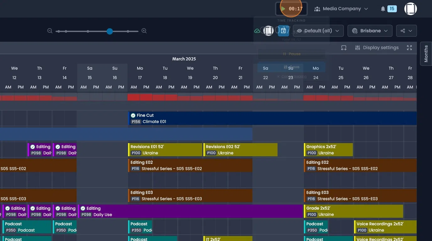 Time tracking save form with project and activity field completion